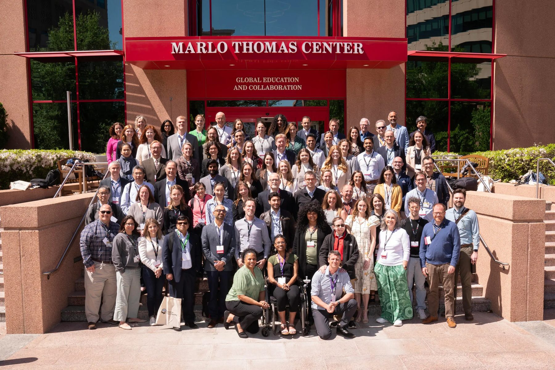 Attendees at the 2nd Global Meeting outside the Marlo Thomas Center, St. Jude Children's Research Hospital, Memphis, April 2024