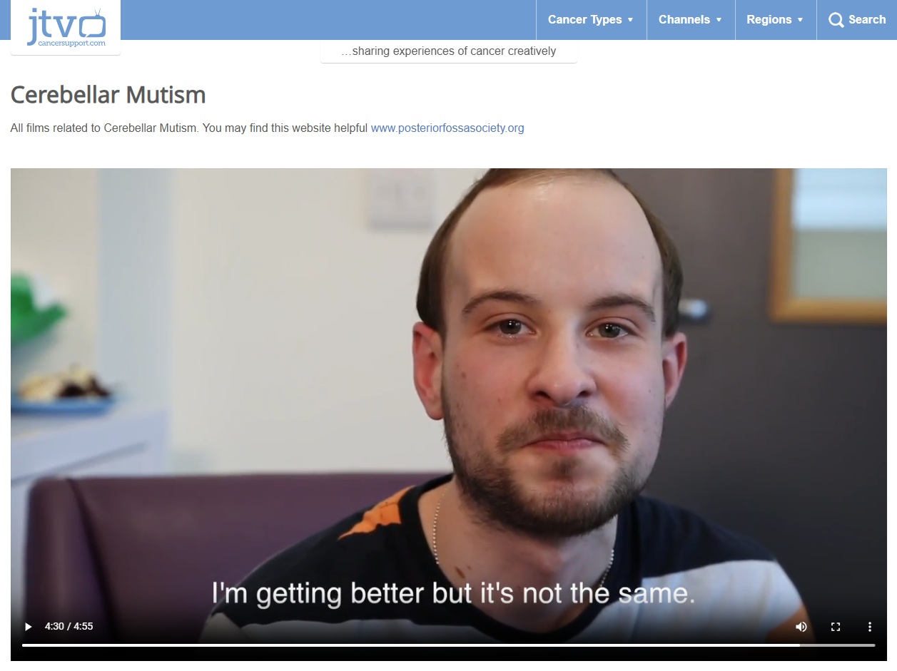 JTV Cancer Support video collection on cerebellar mutism